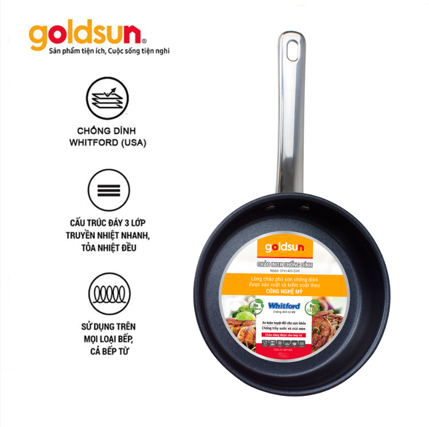 CHẢO INOX CHỐNG DÍNH GOLSUN GPA 1403-24IH