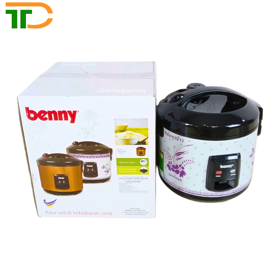NỒI CƠM ĐIỆN 1.2L BENNY BR12PVS (MÀU HOA TÍM )